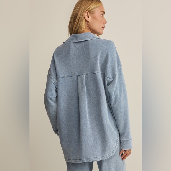 Z Supply Women's Blue and Grey Top - Picture 3 of 6